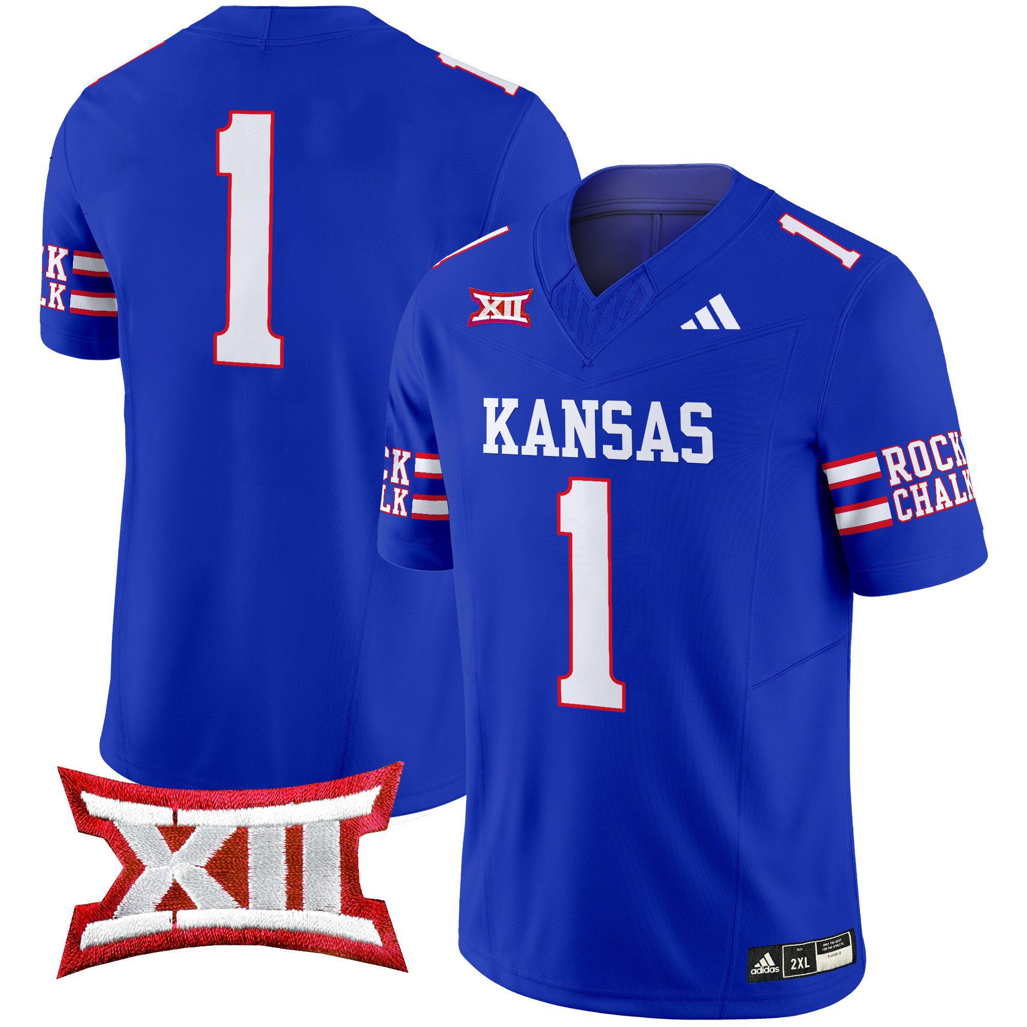 Men Kansas Jayhawks #1 No Name Blue 2024 Vapor Limited NCAA Jersey